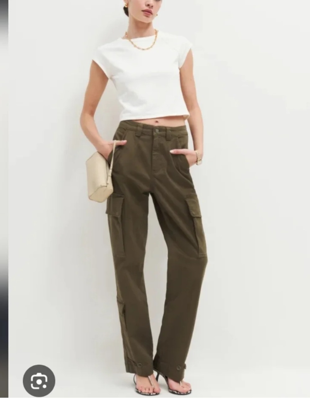 Reformation Bilijana Relaxed Cargo Pants Olive